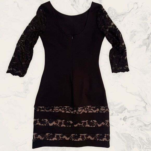 Guess by Marciano Dresses & Skirts - Guess by Marciano Black Lace Sleeve Mini Dress